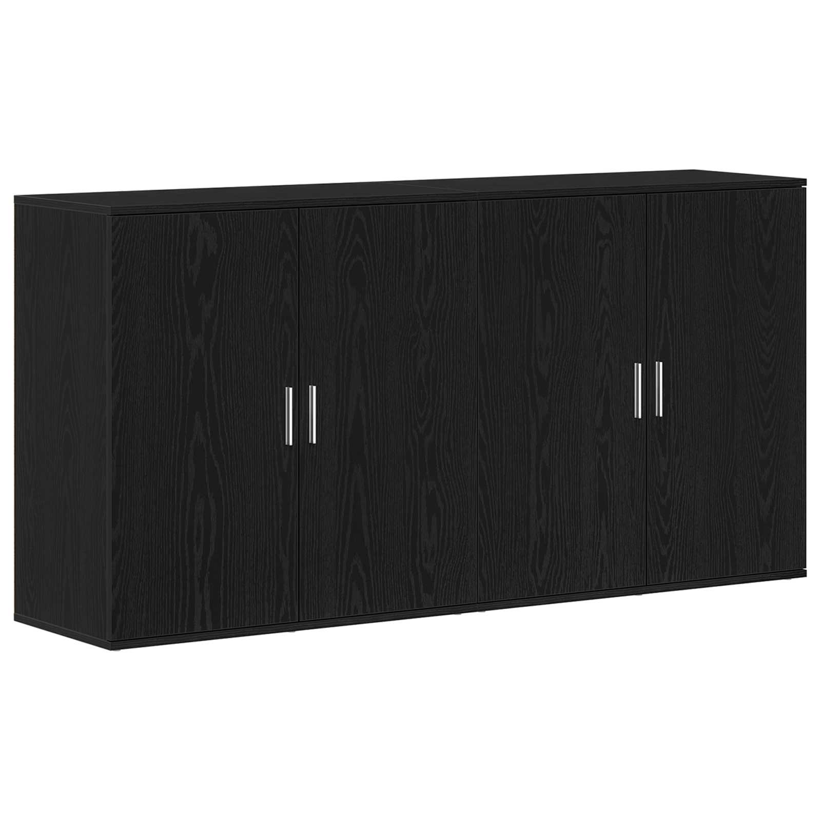 Sānu galdiņi 2 gab. Melns 79x38x80 cm Inženierijas koks