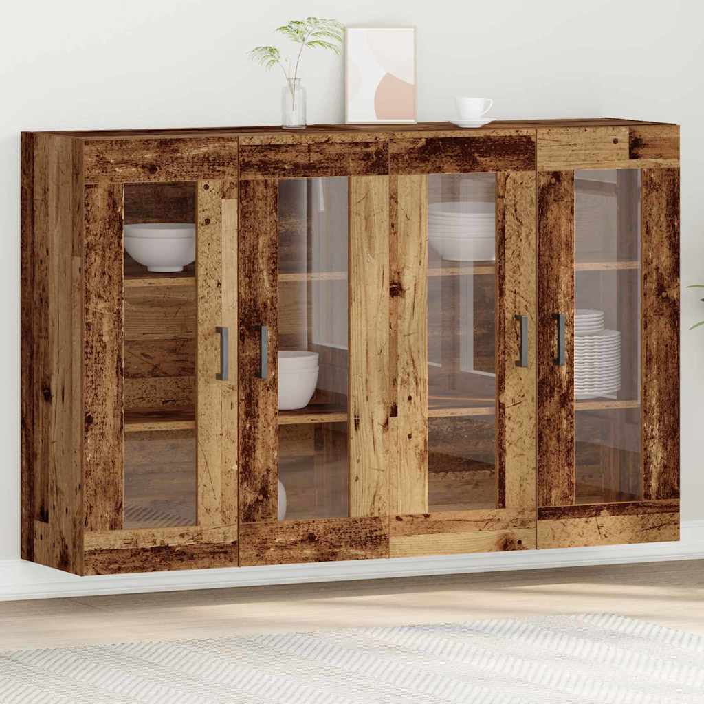 Sienas skapīši 2 gab. Vecs koks 69,5x34x90 cm Inženierijas koksne