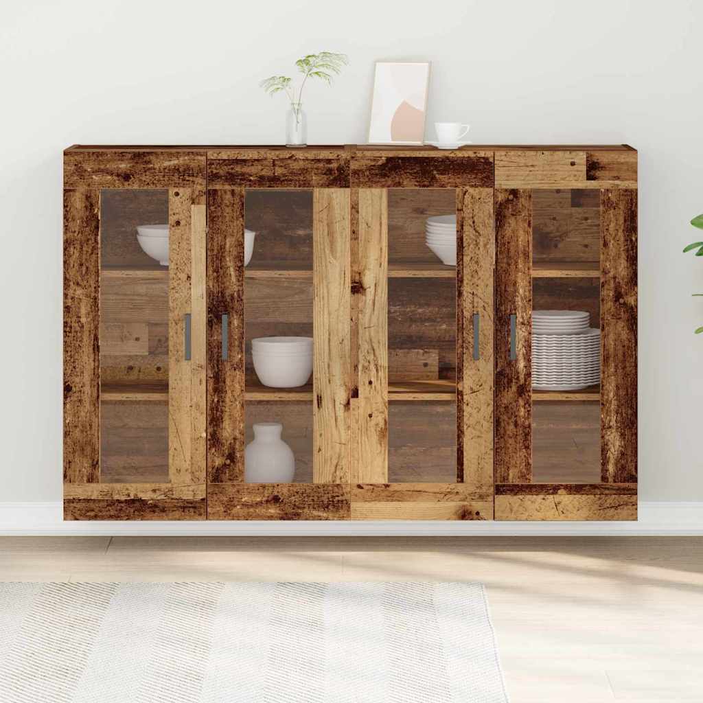 Sienas skapīši 2 gab. Vecs koks 69,5x34x90 cm Inženierijas koksne