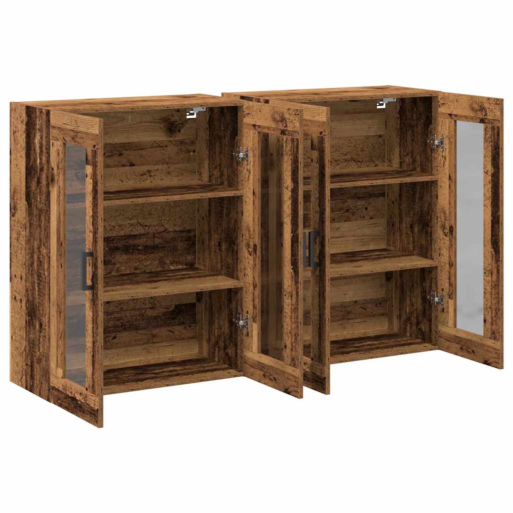 Sienas skapīši 2 gab. Vecs koks 69,5x34x90 cm Inženierijas koksne