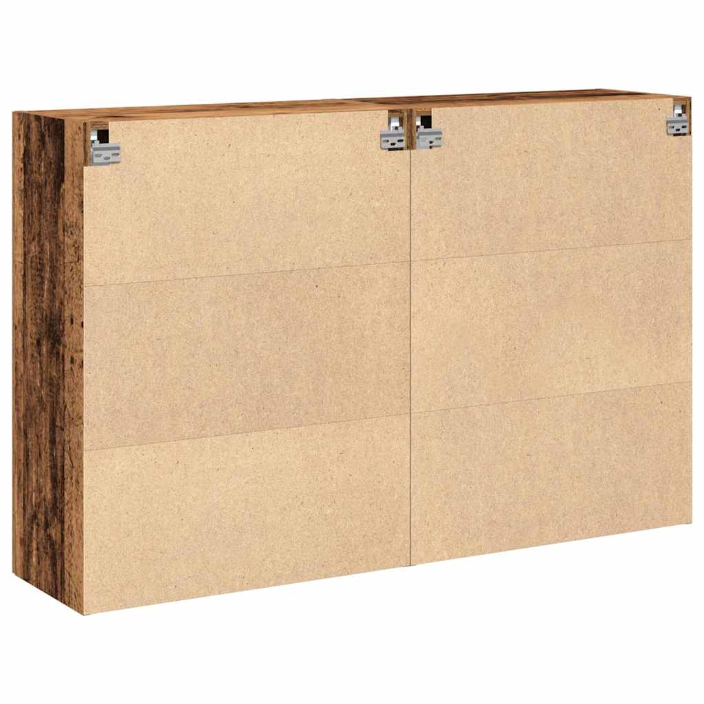 Sienas skapīši 2 gab. Vecs koks 69,5x34x90 cm Inženierijas koksne