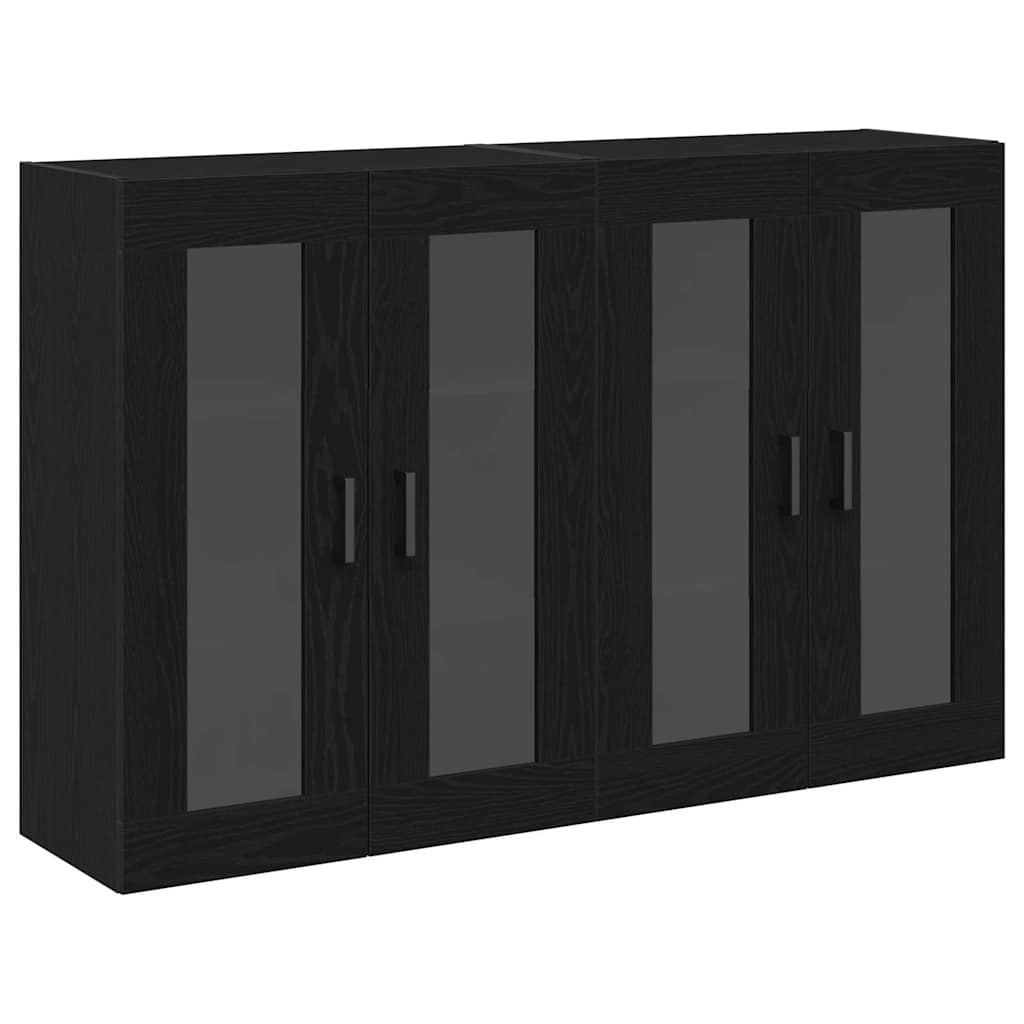 Wall Cabinets 2 pcs Black Oak 69.5x34x90 cm Engineered Wood