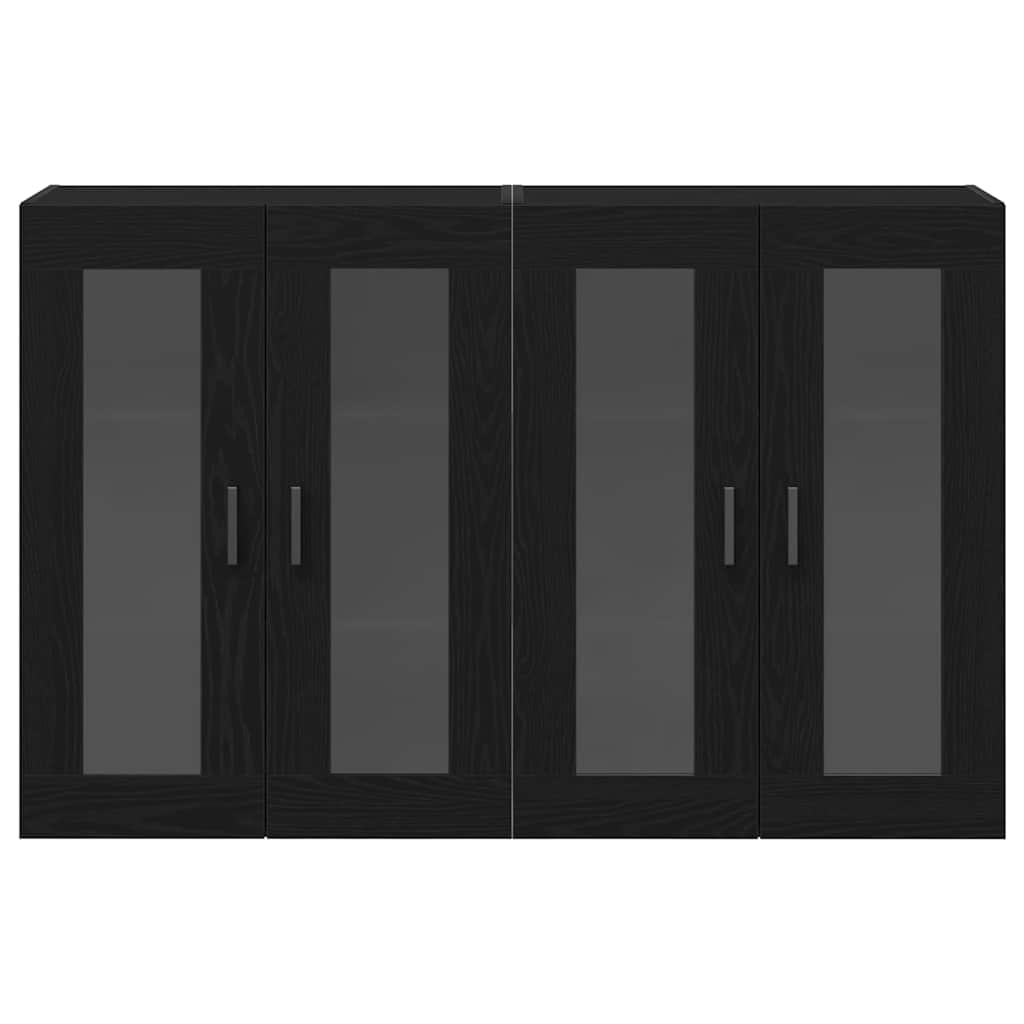 Wall Cabinets 2 pcs Black Oak 69.5x34x90 cm Engineered Wood