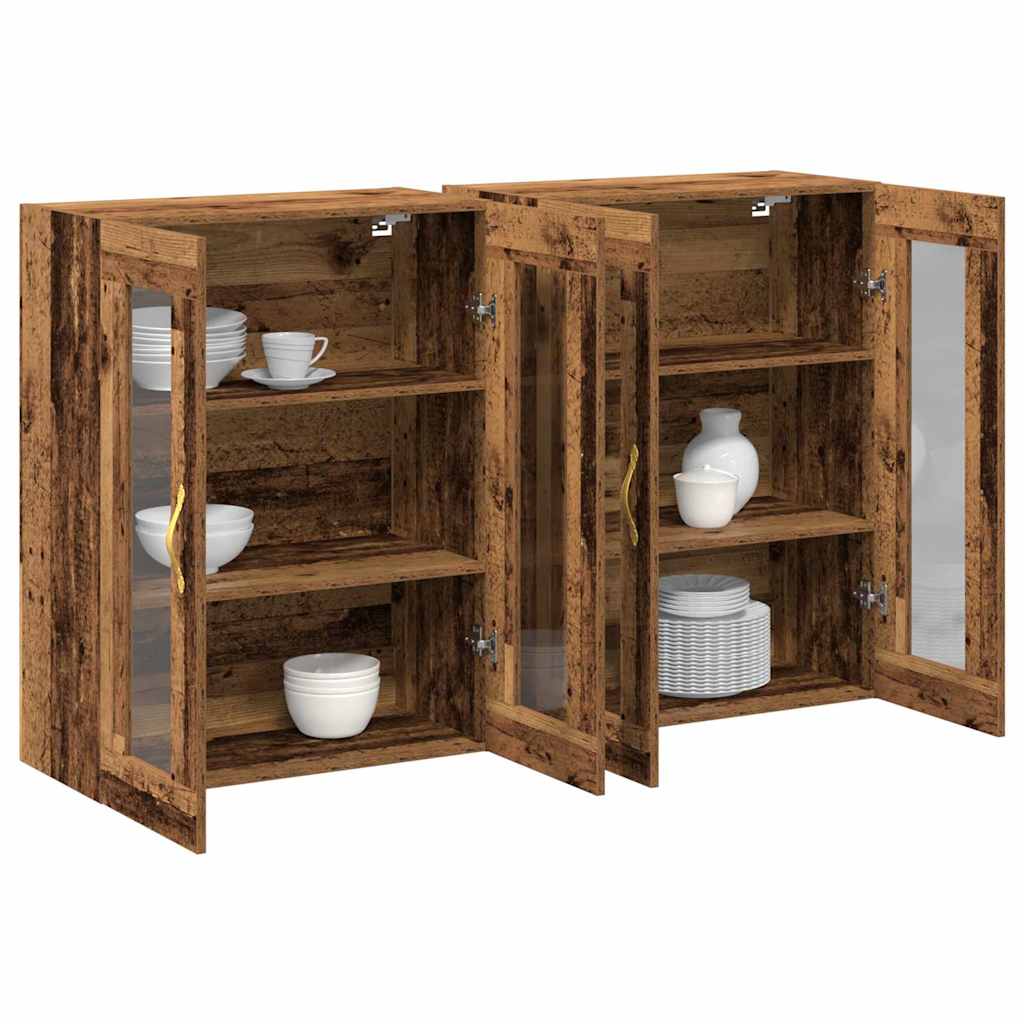 Sienas skapji 2 gab. Vecs koks 69,5x34x90 cm Inženierijas koksne