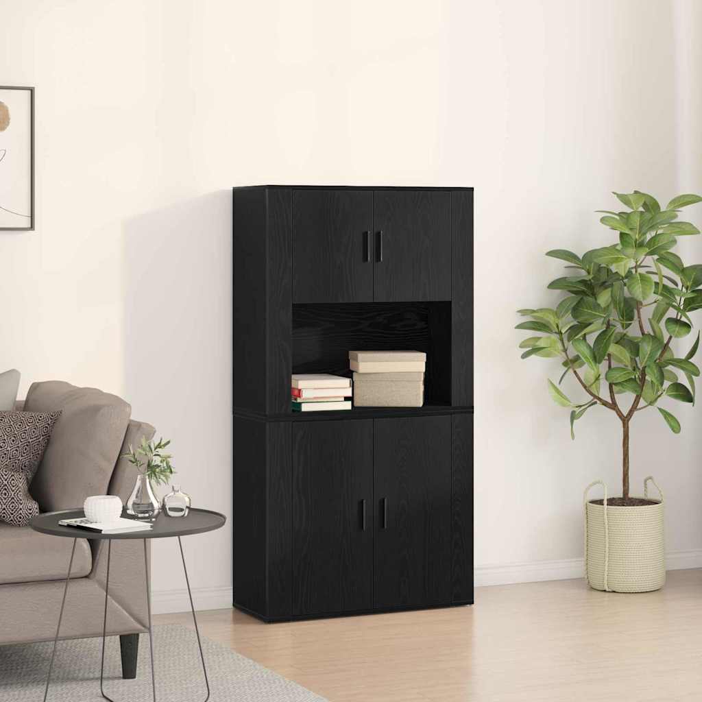 Highboard Black Oak 80 x 33 x 150 cm