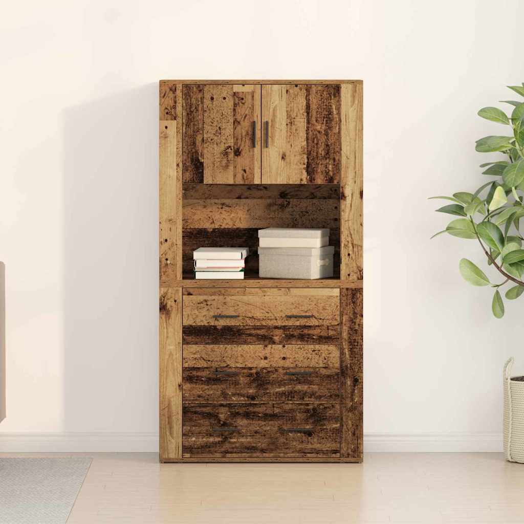 augsts skapis vecs koks 80x33x150 cm inženierijas koksne