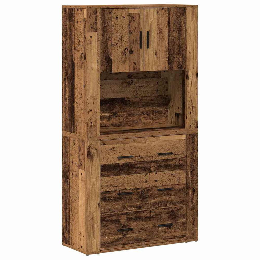 tall cabinet old tree 80x33x150 cm engineered wood