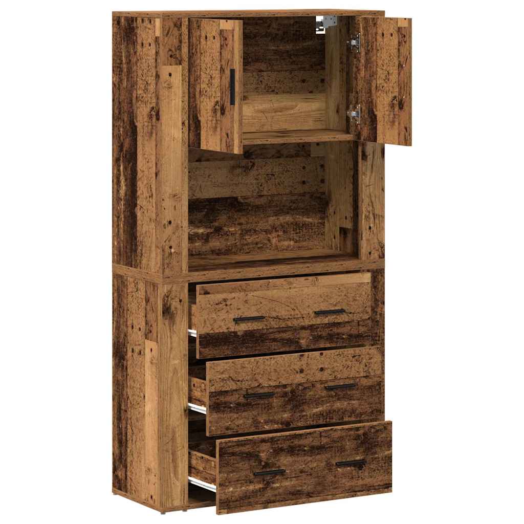 augsts skapis vecs koks 80x33x150 cm inženierijas koksne