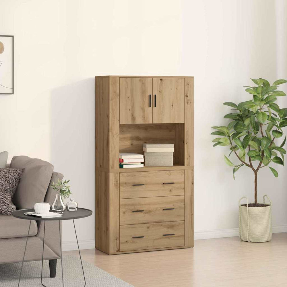 Tall cabinet with drawers Artisan oak 80 x 33 x 150 cm