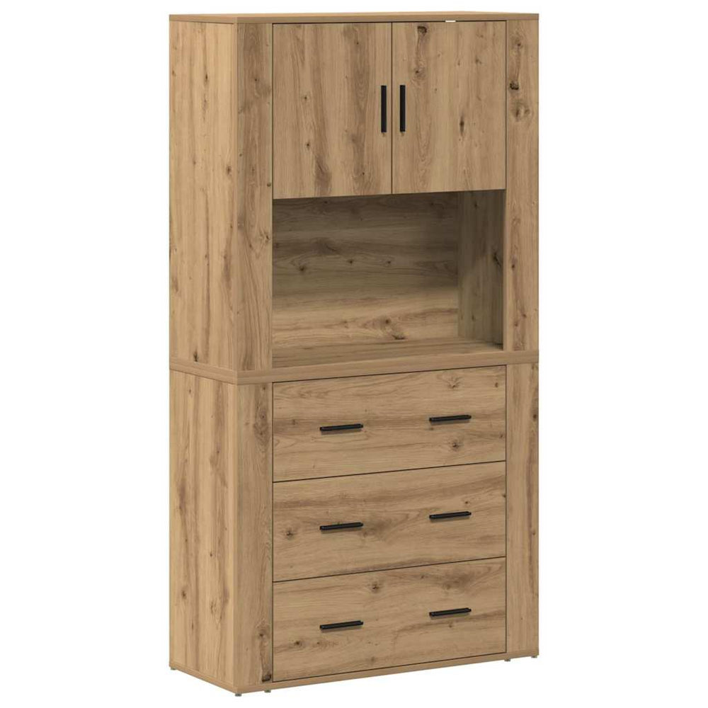 Tall cabinet with drawers Artisan oak 80 x 33 x 150 cm