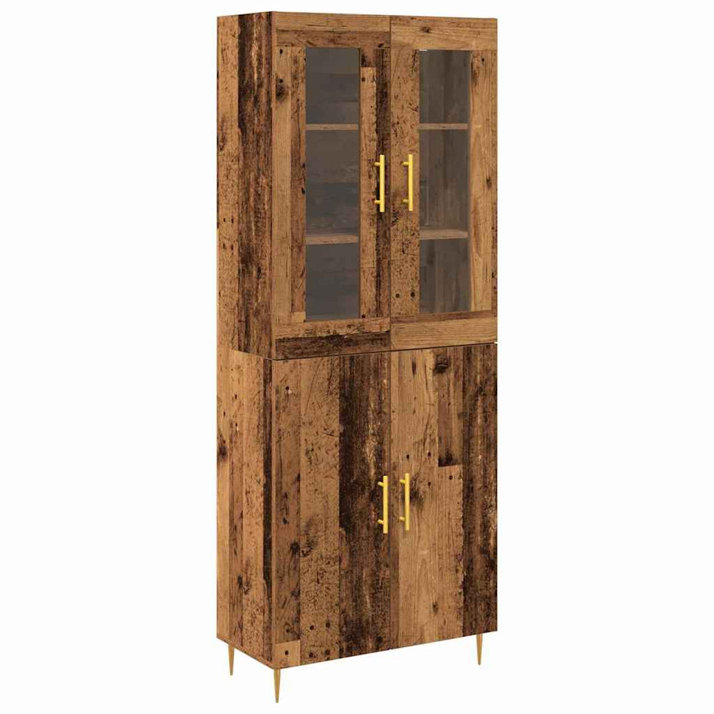 Tall Cabinet Vintage Wood 69.5x34x180 cm Engineered wood