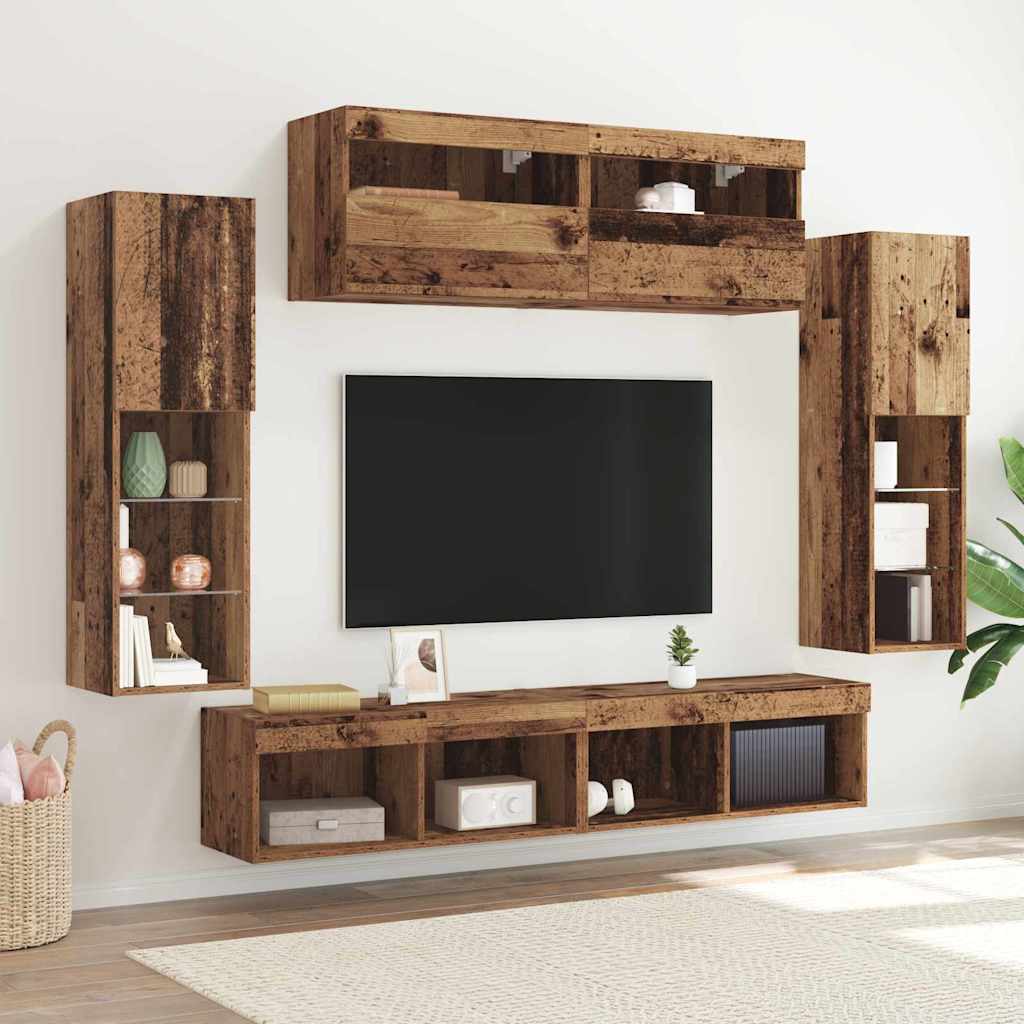 TV spintelių komplektas 6 pcs Sena mediena Apdirbta mediena