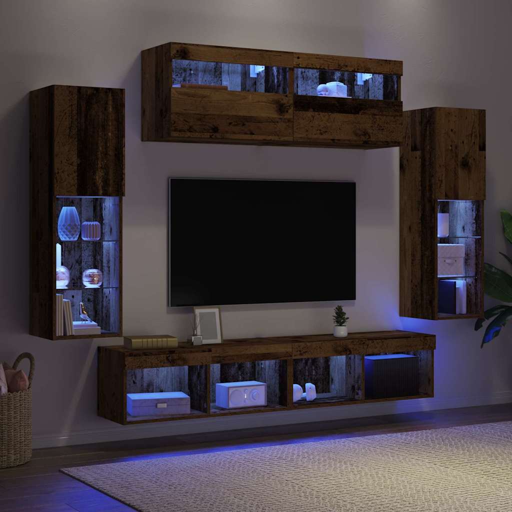 TV spintelių komplektas 6 pcs Sena mediena Apdirbta mediena