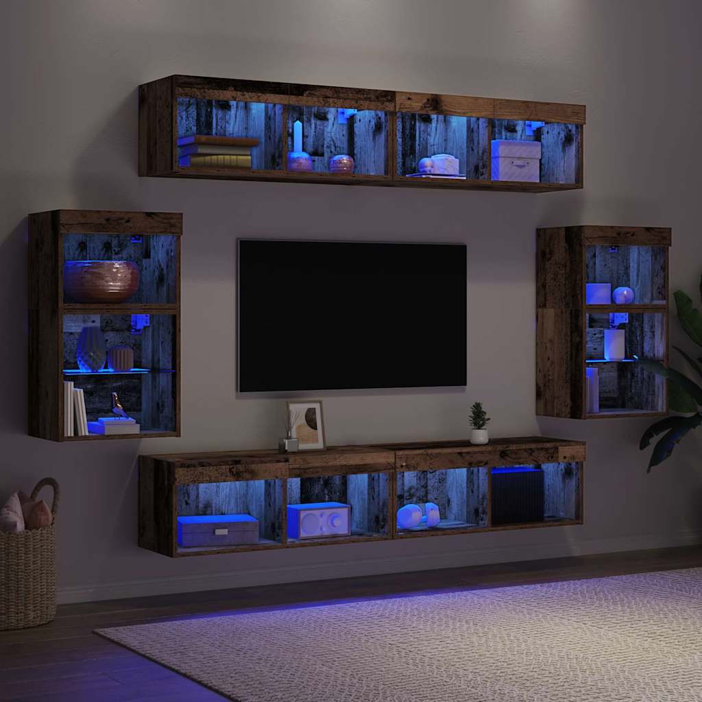 TV spintelių komplektas 8 pcs Sena mediena Apdirbta mediena