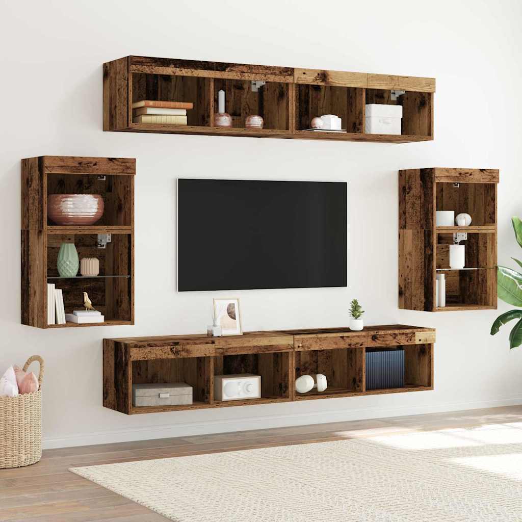 TV spintelių komplektas 8 pcs Sena mediena Apdirbta mediena