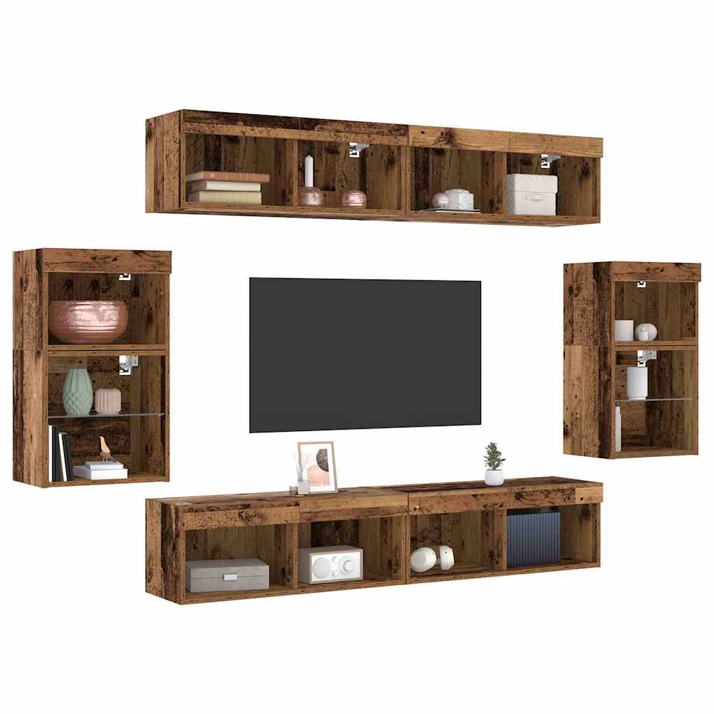 TV spintelių komplektas 8 pcs Sena mediena Apdirbta mediena