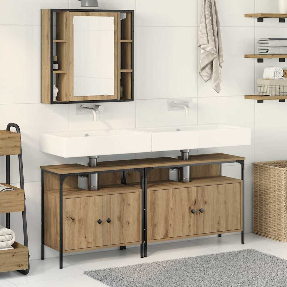 3 dalių kosmetinio stalo rinkinys iš Artisan ąžuolo inžinerinės medienos