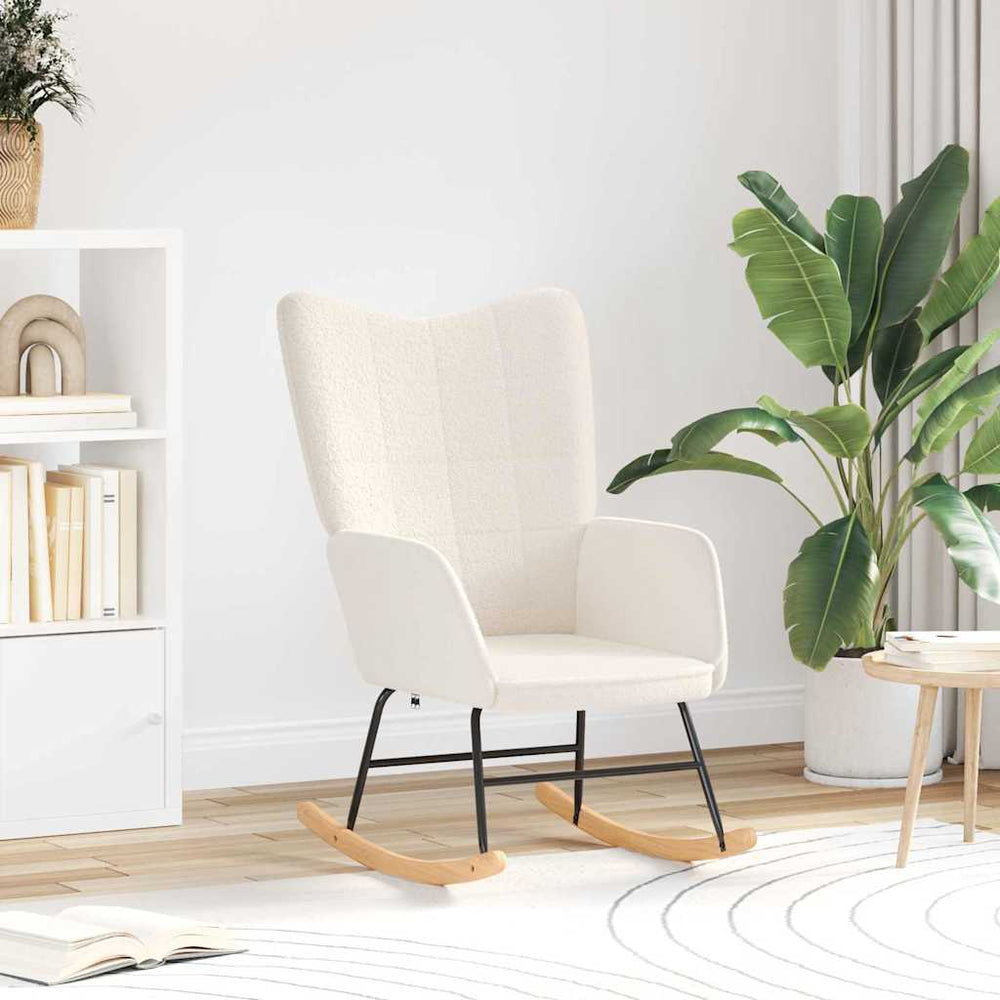 Cream Relaxing Chair Faux Sherpa