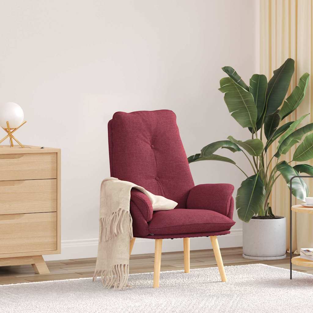 Relax armchair Wine red 69 x 74 x 93 cm fabric