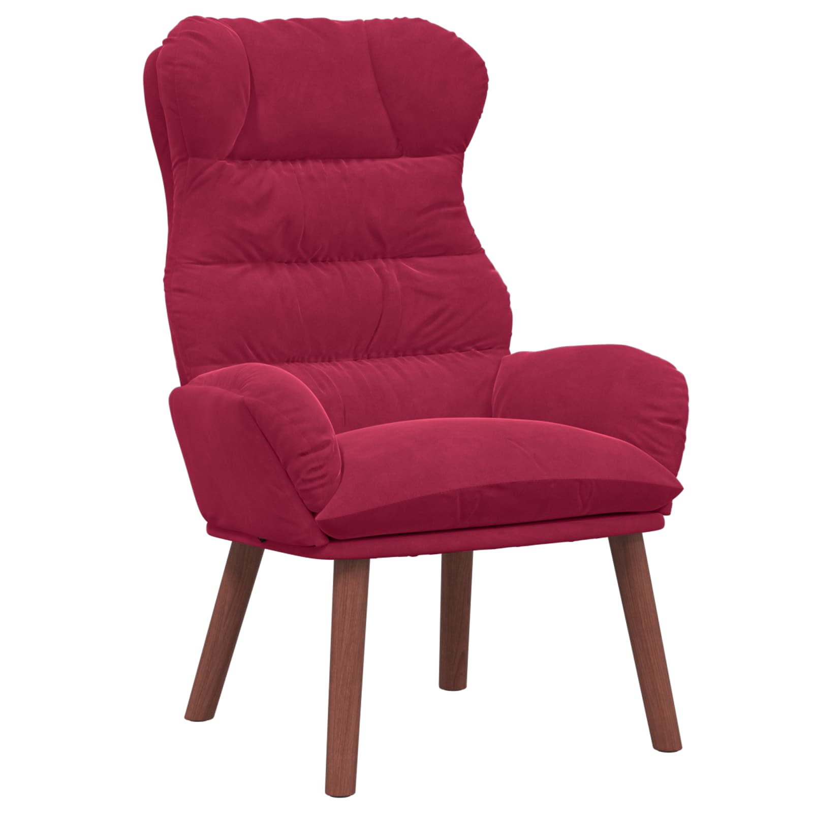Lounge Chair Wine Red Velvet