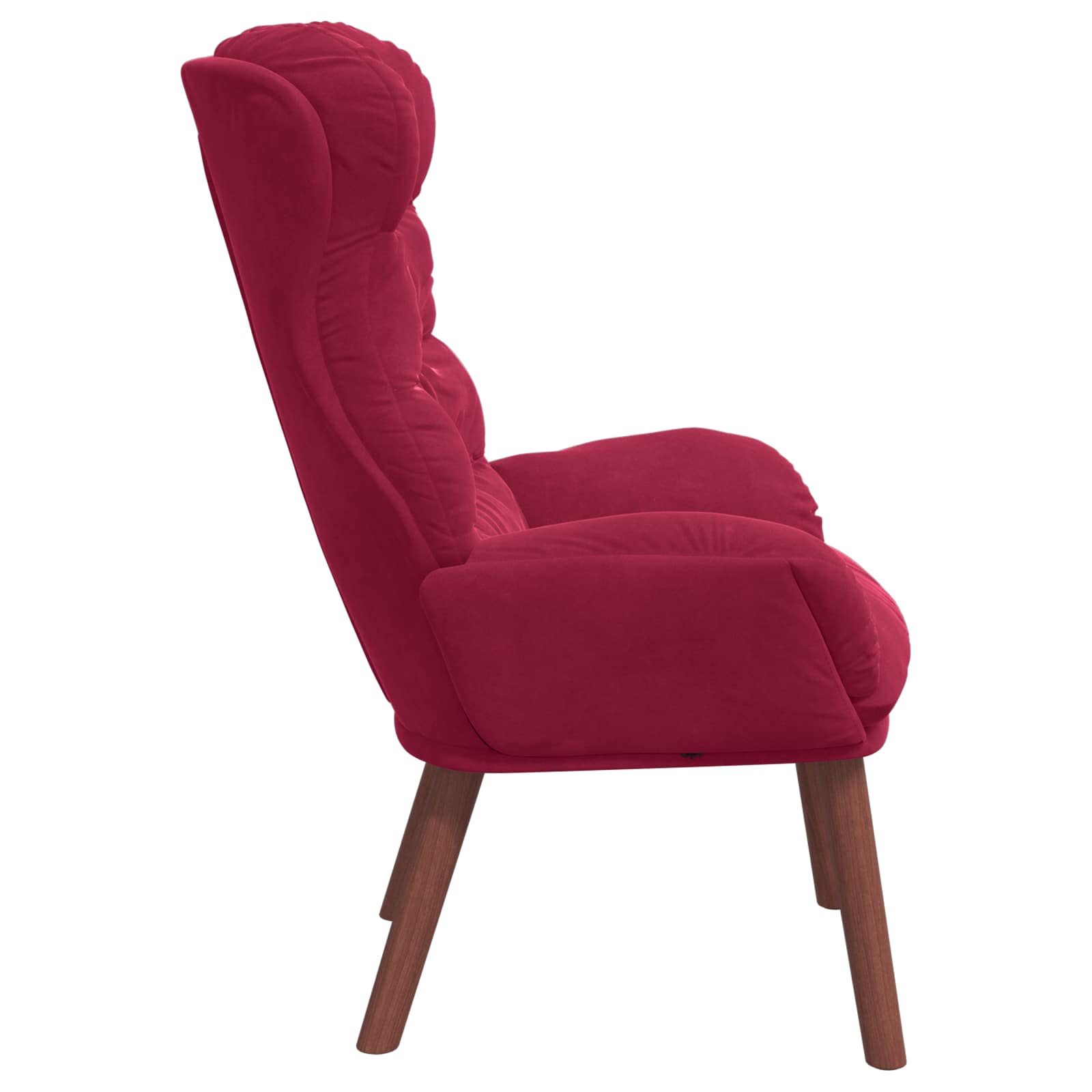 Lounge Chair Wine Red Velvet