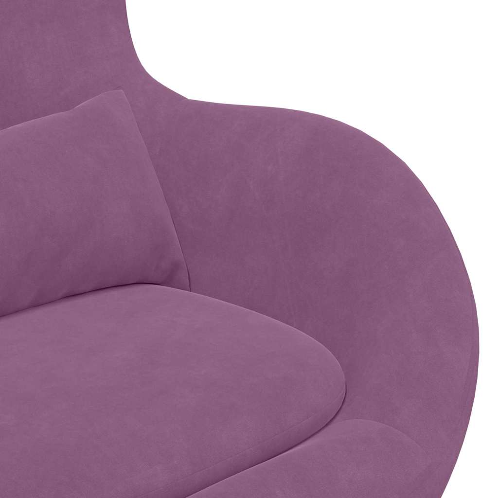 Kiaušinio fotelis Violetinė aksominė