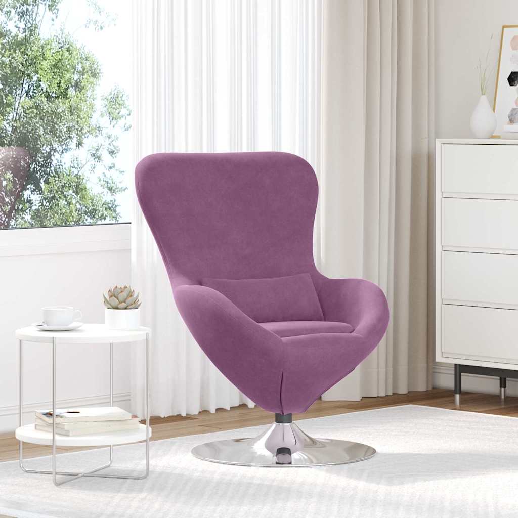 Kiaušinio fotelis Violetinė aksominė