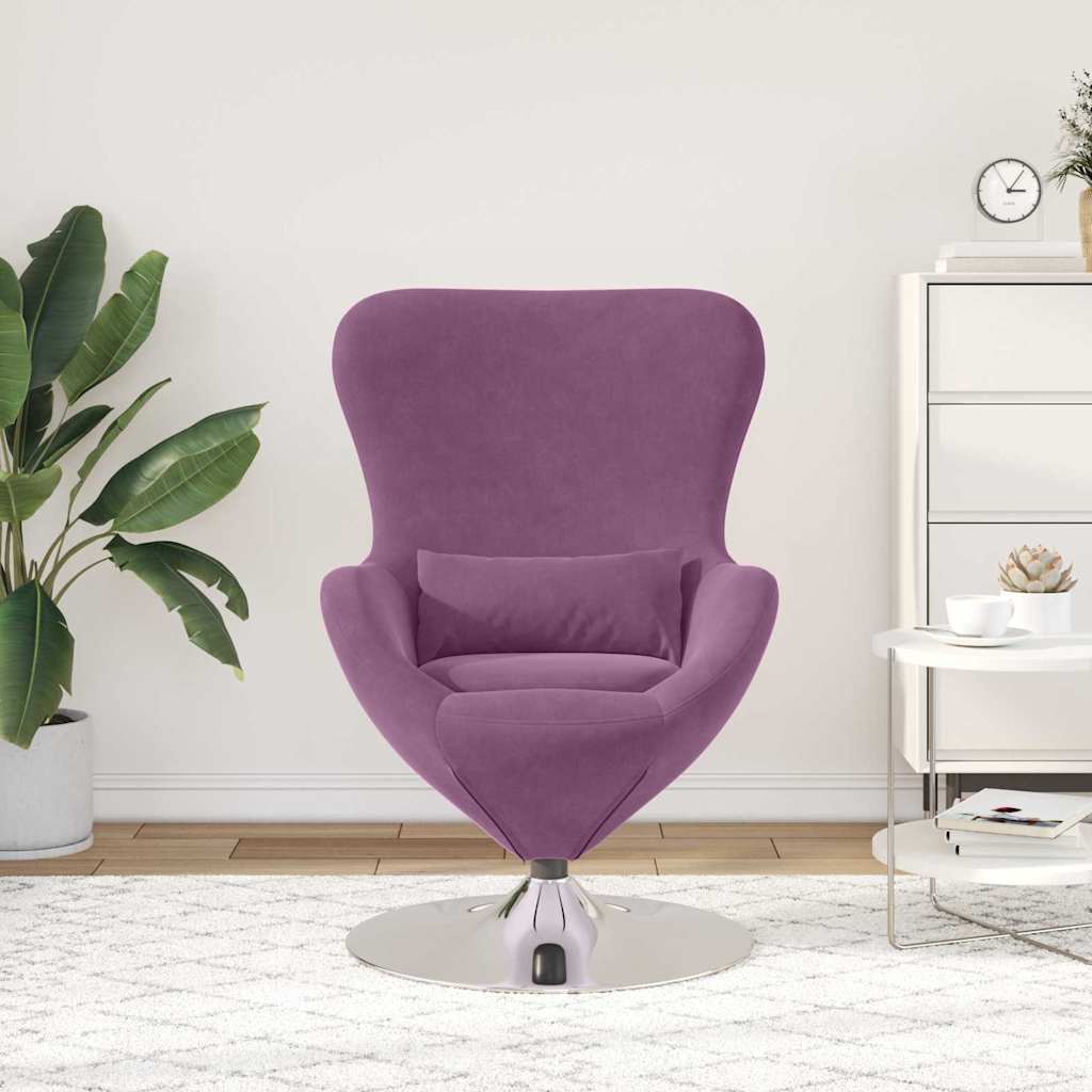 Kiaušinio fotelis Violetinė aksominė
