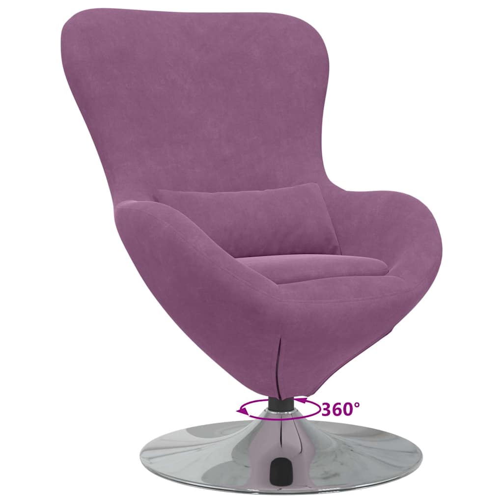 Kiaušinio fotelis Violetinė aksominė
