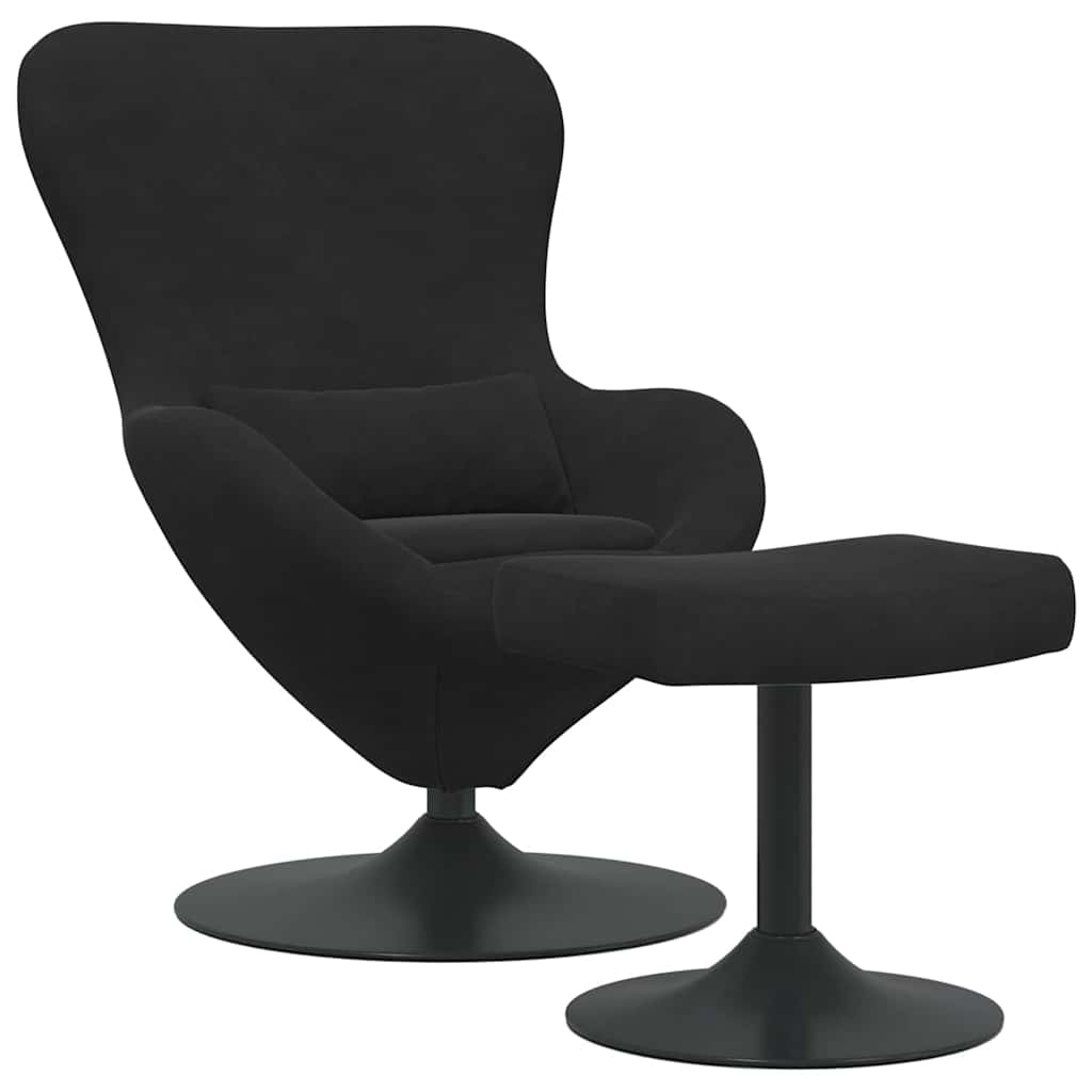 Egg chair with ottoman Black Velvet