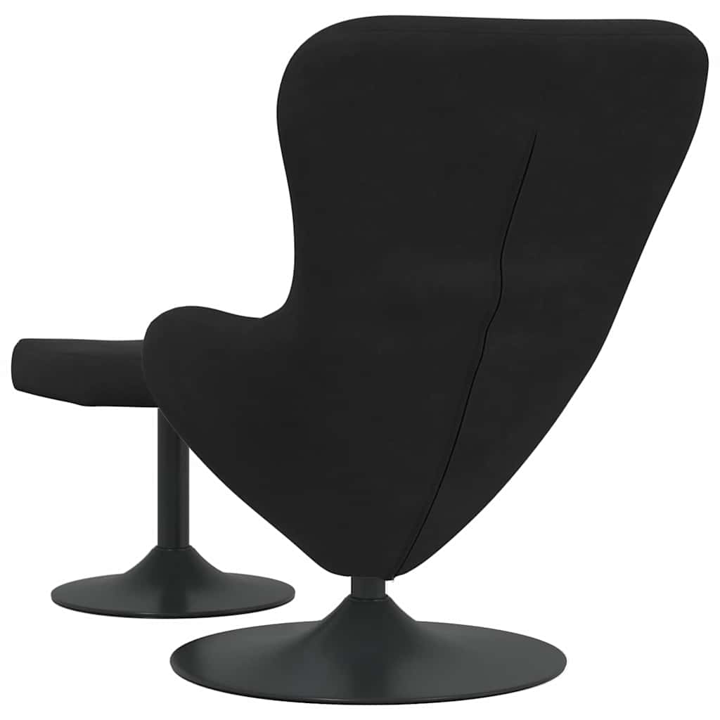 Egg chair with ottoman Black Velvet