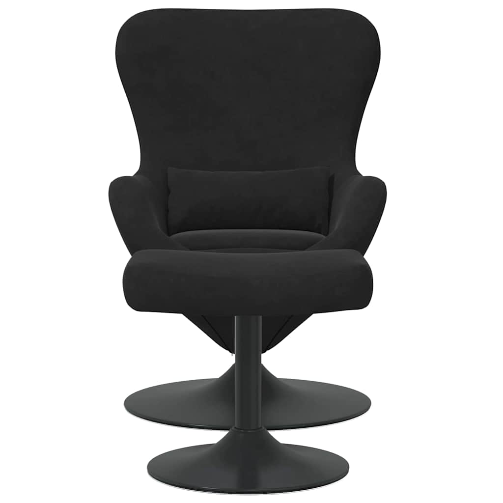 Egg chair with ottoman Black Velvet