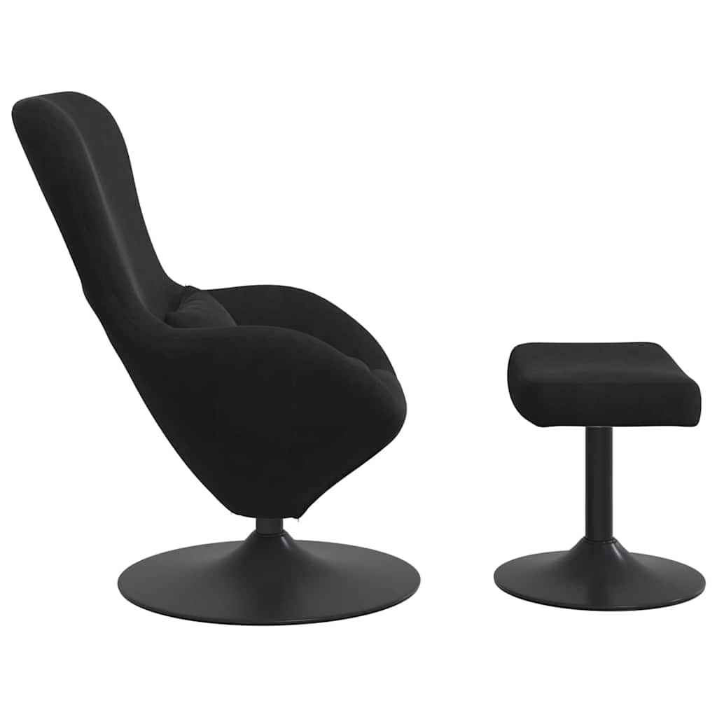 Egg chair with ottoman Black Velvet