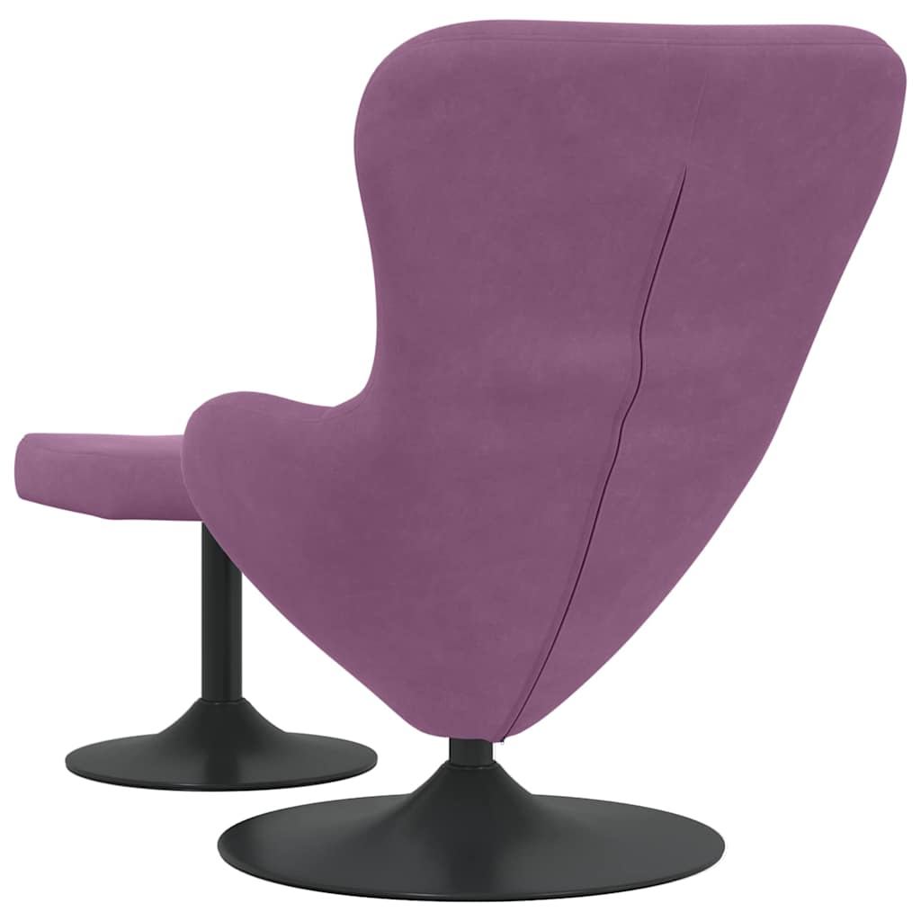 Kiaušinio kėdė su pufu Violetinė Aksomas