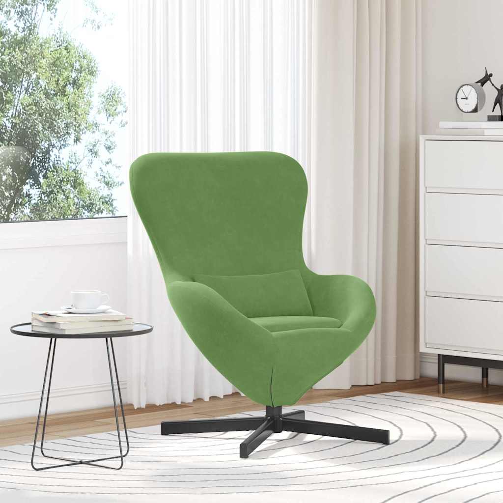 Kiaušinio formos krėslas Šviesiai žalia 63 x 73 x 90 cm Aksomas