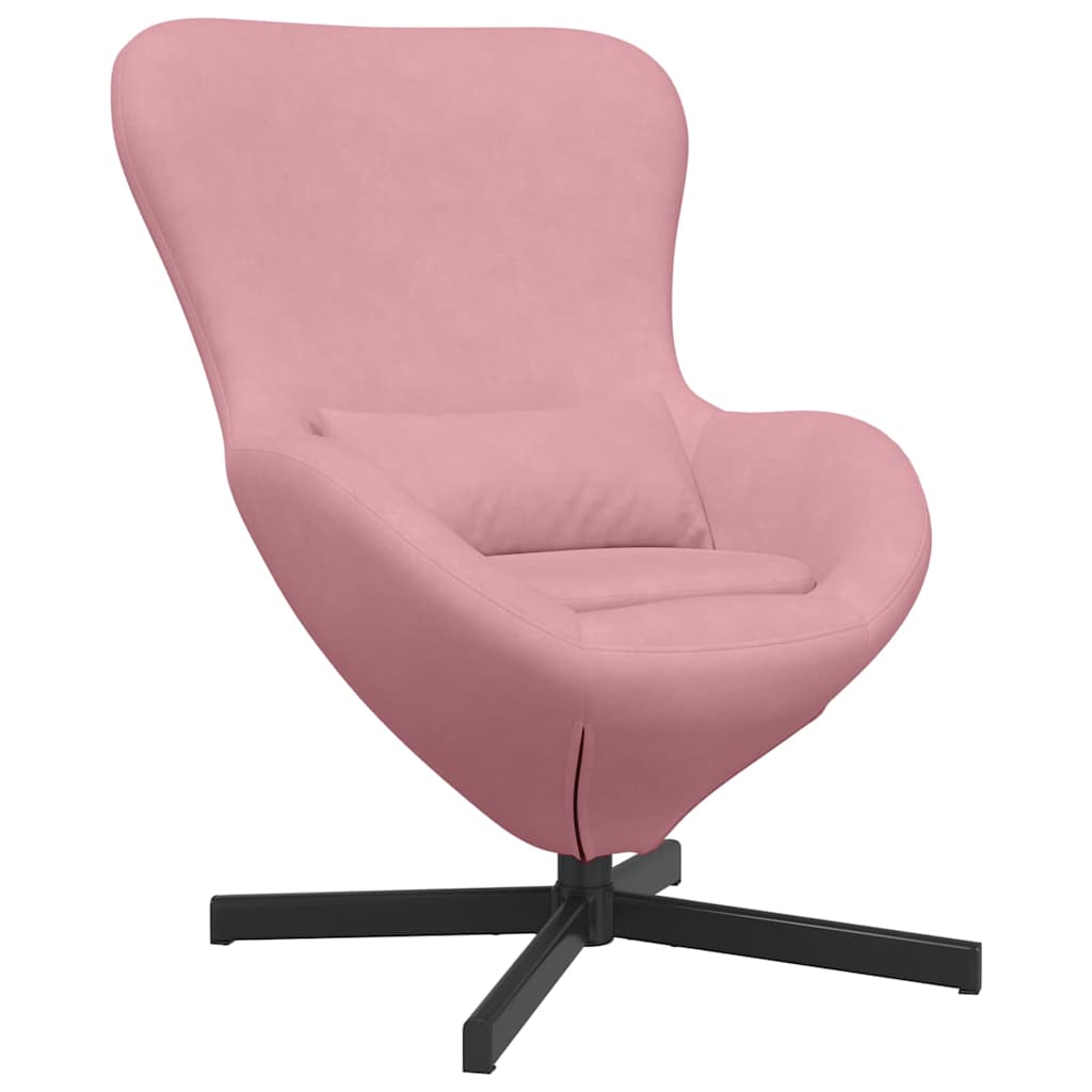 Olas formas atzveltnes krēsls Rozā 63 x 73 x 90 cm Samts