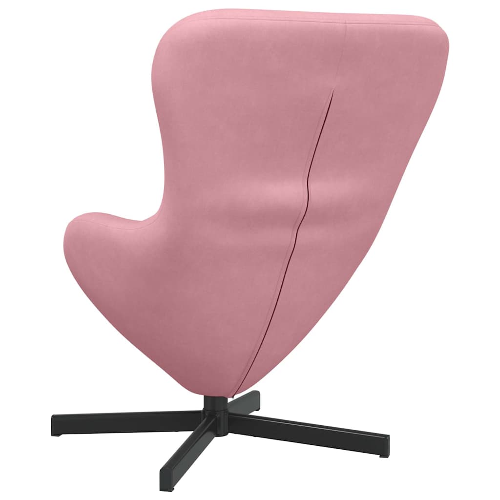 Olas formas atzveltnes krēsls Rozā 63 x 73 x 90 cm Samts