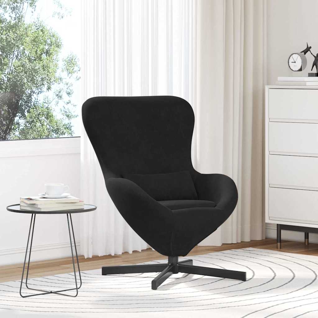 Kiaušinio formos krėslas Juoda 63 x 73 x 90 cm Aksomas