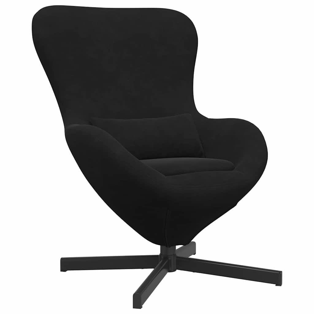 Kiaušinio formos krėslas Juoda 63 x 73 x 90 cm Aksomas