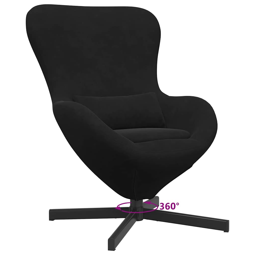 Kiaušinio formos krėslas Juoda 63 x 73 x 90 cm Aksomas