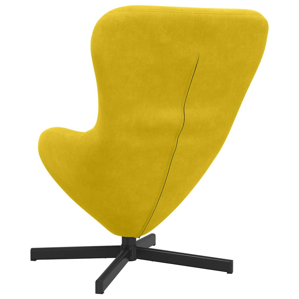 Kiaušinio formos krėslas Geltona 63 x 73 x 90 cm Aksomas