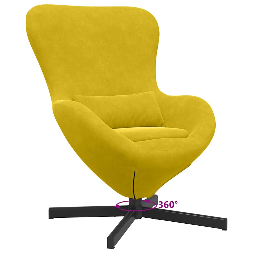 Kiaušinio formos krėslas Geltona 63 x 73 x 90 cm Aksomas