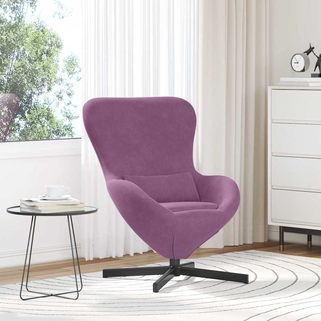 Kiaušinio formos krėslas Violetinė 63 x 73 x 90 cm Aksomas