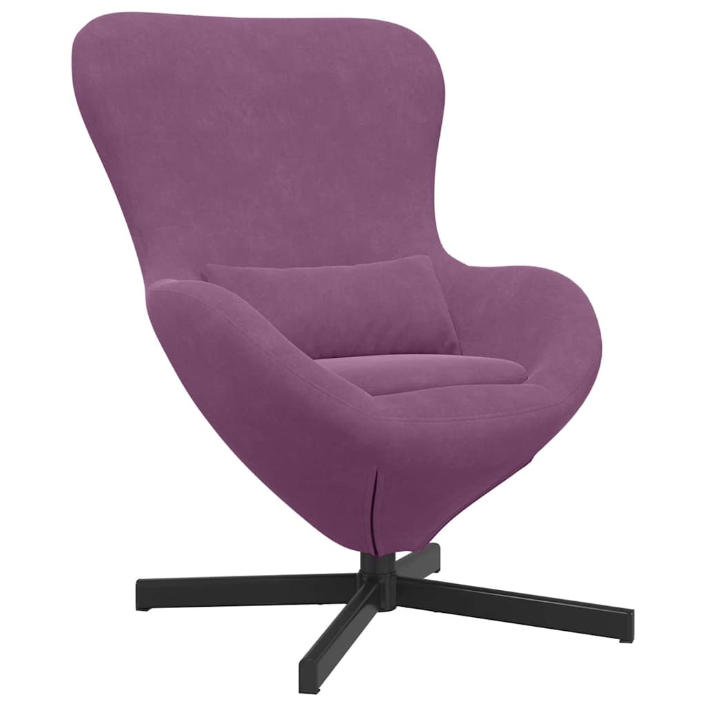 Kiaušinio formos krėslas Violetinė 63 x 73 x 90 cm Aksomas