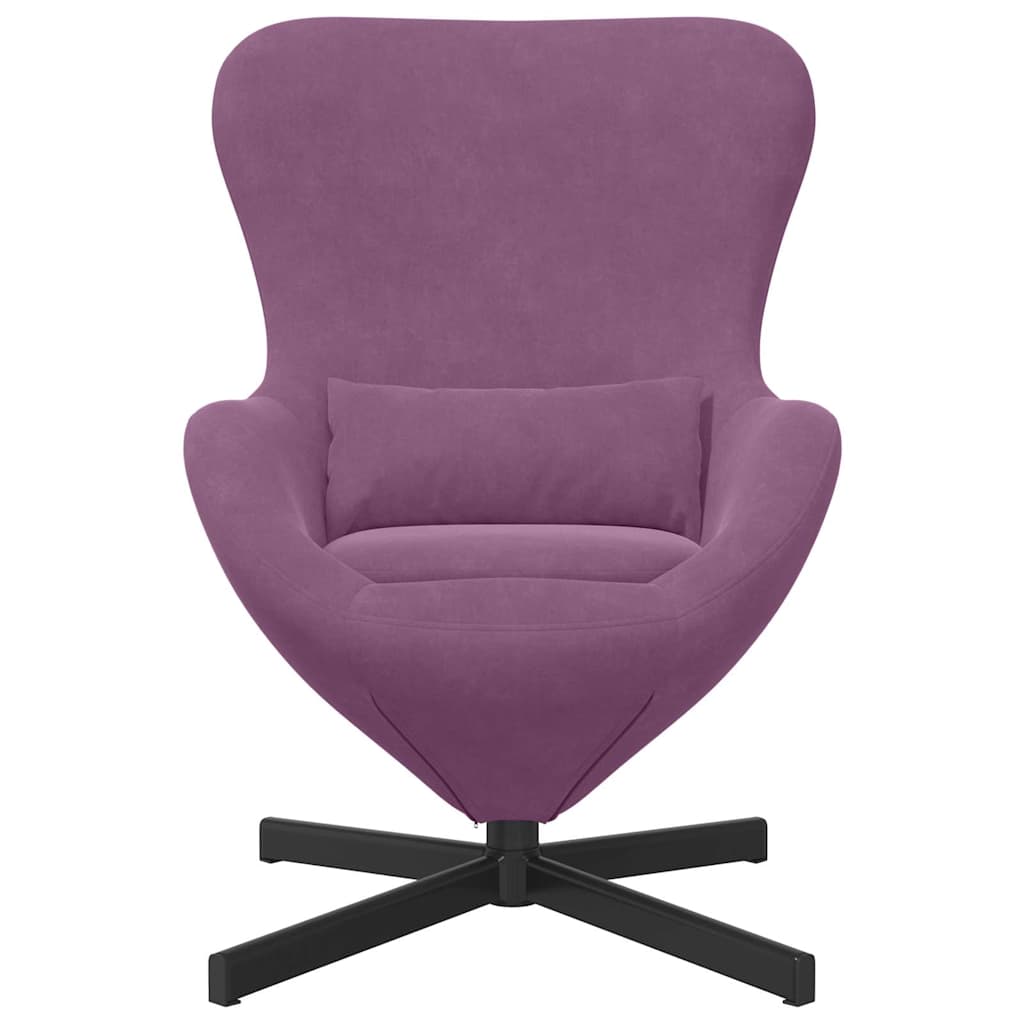 Kiaušinio formos krėslas Violetinė 63 x 73 x 90 cm Aksomas