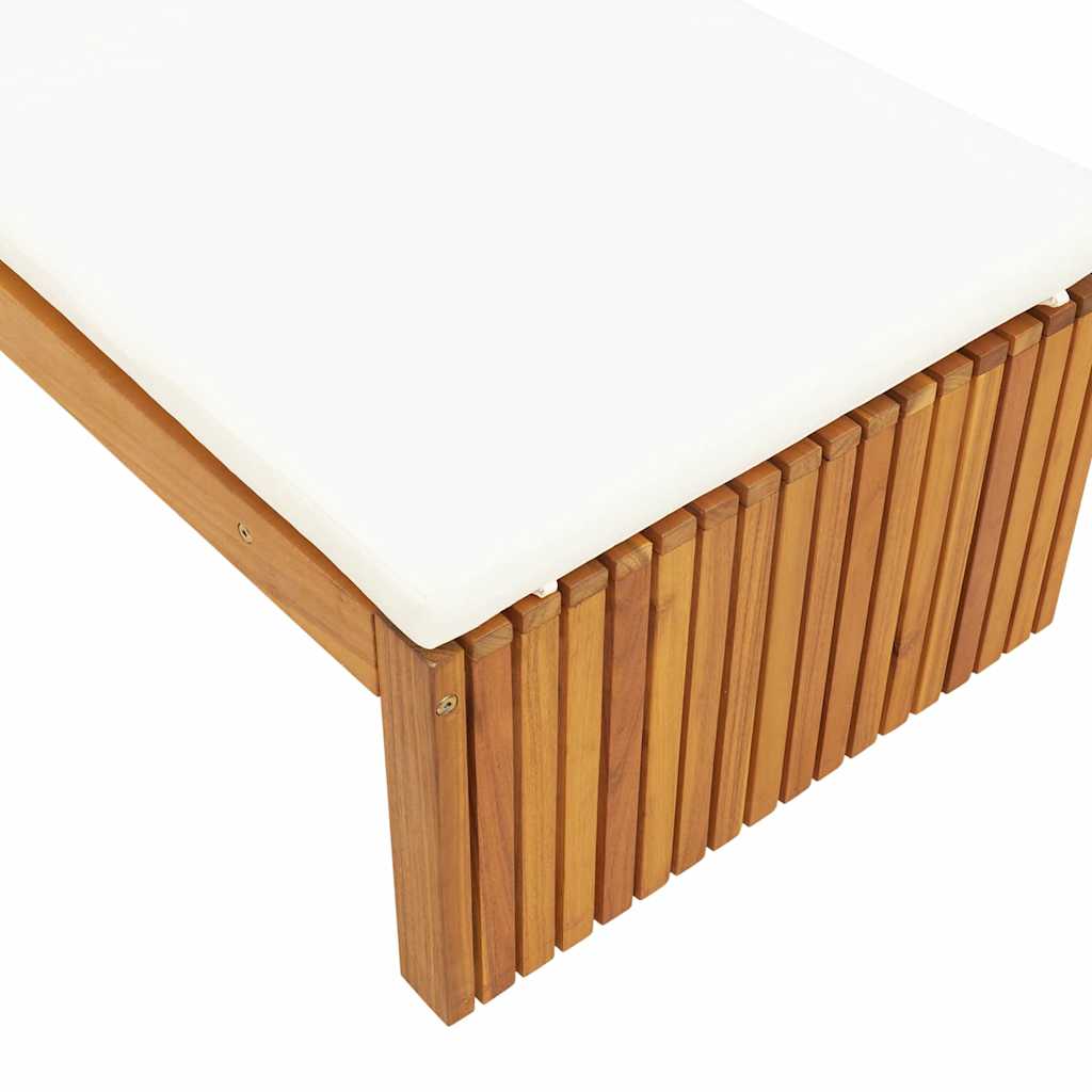 Saulės gultas su pagalve 200 x 55 x 30 cm Iš kietos akacijos medienos