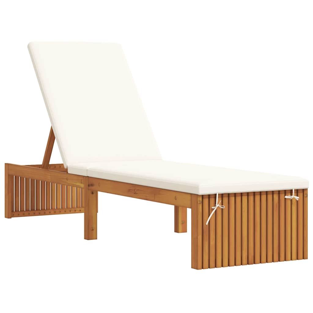 Saulės gultas su pagalve 200 x 55 x 30 cm Iš kietos akacijos medienos