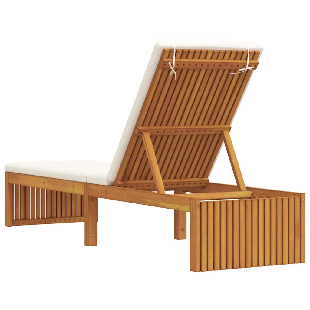 Saulės gultas su pagalve 200 x 55 x 30 cm Iš kietos akacijos medienos