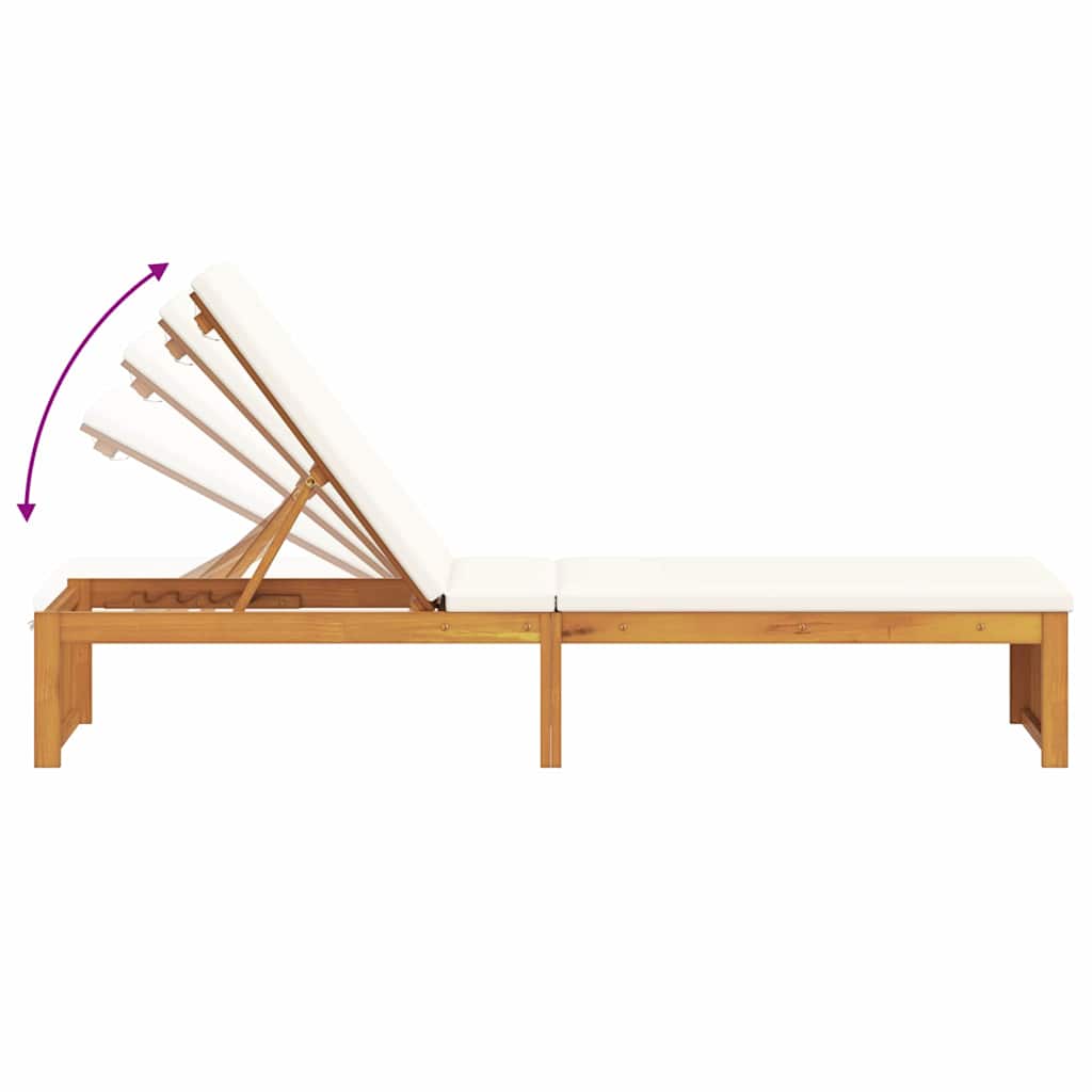 Saulės gultas su pagalve 200 x 55 x 30 cm Iš kietos akacijos medienos
