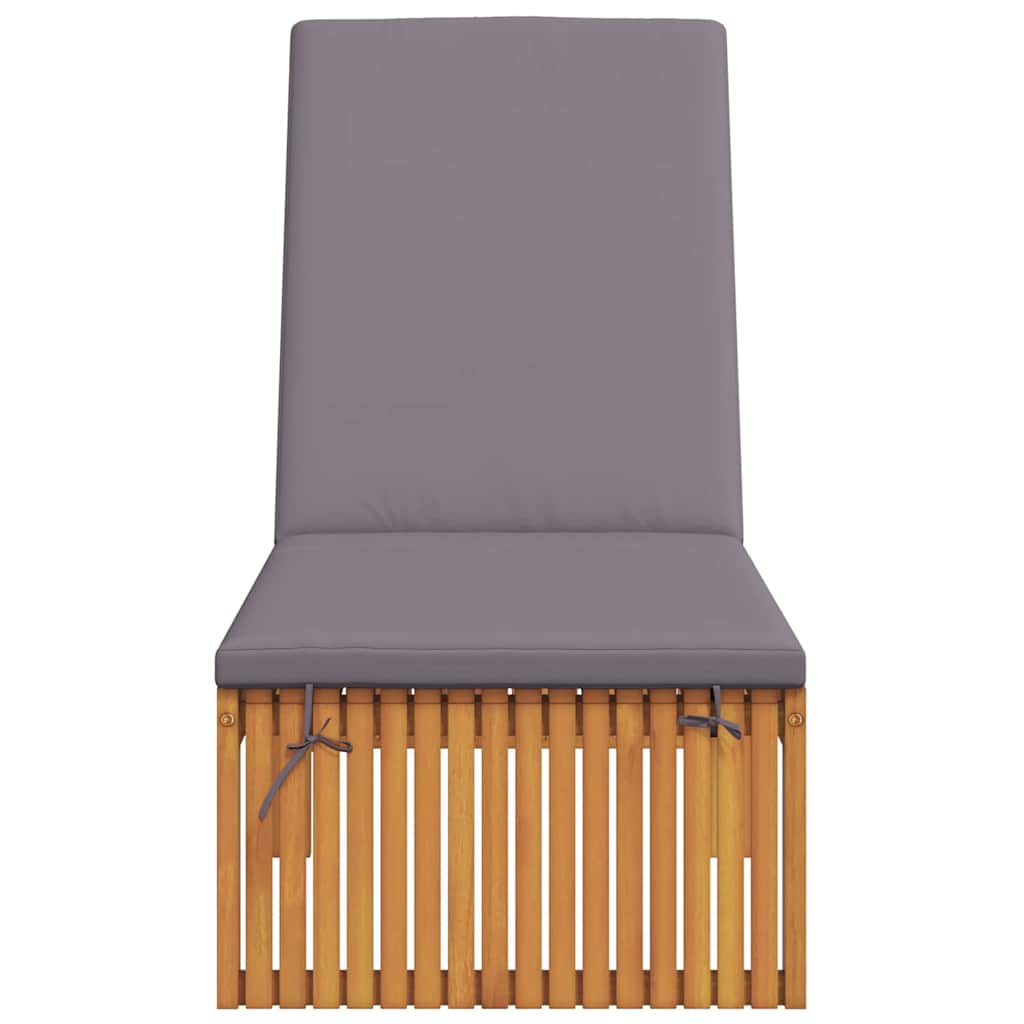 Saulės gultas su pagalve 200 x 55 x 30 cm, kietos akacijos medienos